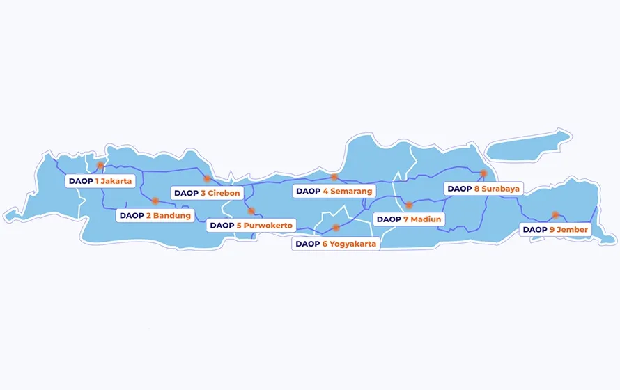 Indonesia Railways route map